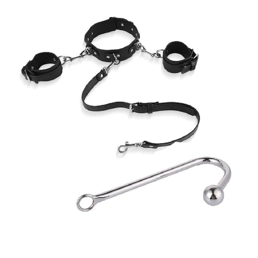 and Elegant Collar with 5334 Hook Beaded Anal Cuffs 0330